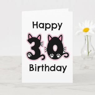 carte de 30e anniversaire du chat