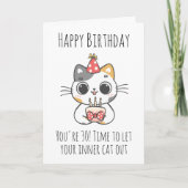 carte de 30e anniversaire du chat (Devant)