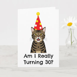 carte de 30e anniversaire du chat