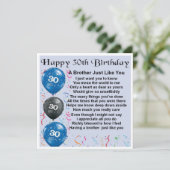 Carte de 30e anniversaire - Frère (Debout devant)