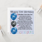 Carte de 30e anniversaire - Frère (Devant/Arrière en situation)