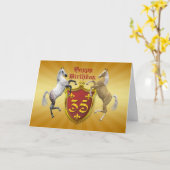 Carte de 35e anniversaire avec un blason (Fleur jaune)