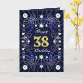 Carte de 38ème anniversaire avec des masses de bij (Fleur jaune)
