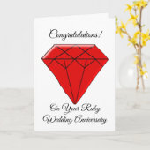 Carte de 40e anniversaire de mariage personnalisée (Fleur jaune)