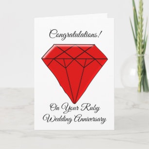 Carte de 40e anniversaire de mariage personnalisée