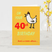 Carte de 40e anniversaire du poulet du printemps (Fleur jaune)
