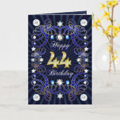 Carte de 44ème anniversaire avec des masses de bij (Fleur jaune)