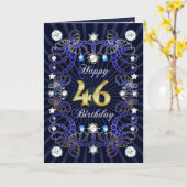 Carte de 46ème anniversaire avec des masses de bij (Fleur jaune)