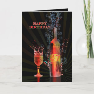 Carte de 47e anniversaire de vin éclaboussant