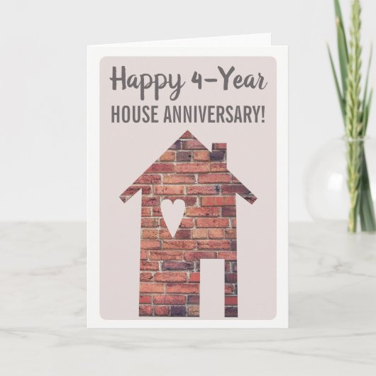 Carte de 4 ans d'anniversaire de maison (Devant)