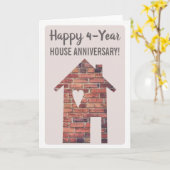 Carte de 4 ans d'anniversaire de maison (Fleur jaune)