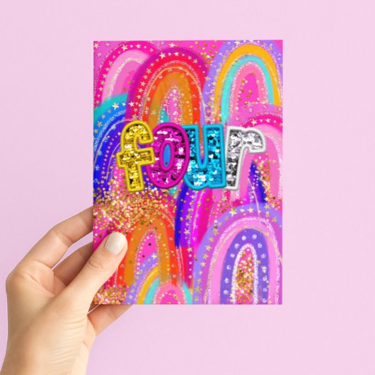 Carte de 4e anniversaire Joyeux Anniversaire Fille