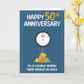 Carte de 50 ans d'or amusant (Fleur jaune)