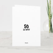 Carte de 50 ans drôle citation rose 50 ans (Dos)