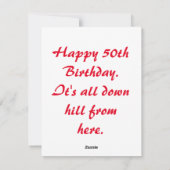 Carte de 50e anniversaire. (Dos)