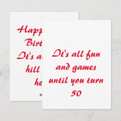 Carte de 50e anniversaire. (Devant / Derrière)
