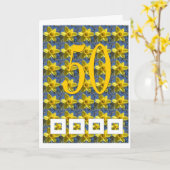 Carte de 50e anniversaire Daffodil (Fleur jaune)
