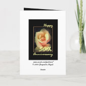 Carte de 50e anniversaire de mariage avec bourgeon (Dos)