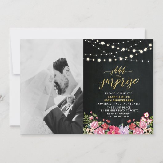 Carte de 50e anniversaire de mariage avec tableau (Devant)