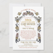 Carte de 50e anniversaire de mariage en or sous fo (Devant)