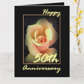 Carte de 50e anniversaire de mariage grande rose j (Fleur jaune)