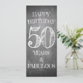 Carte de 50e anniversaire de style tableau noir (Debout devant)