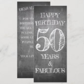Carte de 50e anniversaire de style tableau noir (Devant / Derrière)