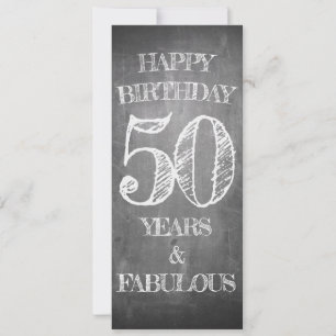 Carte de 50e anniversaire de style tableau noir