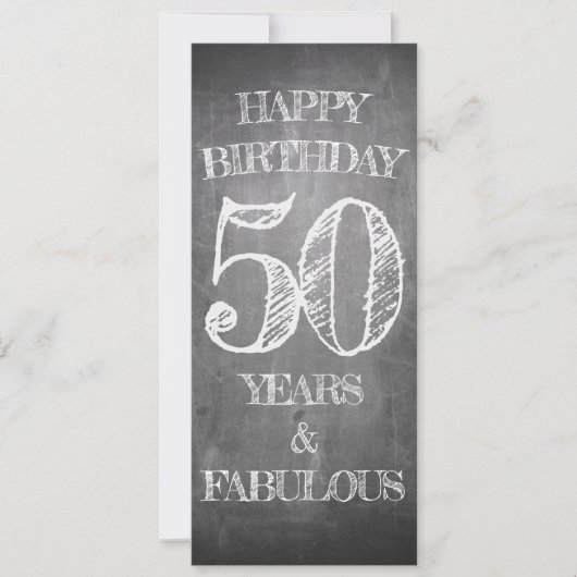 Carte de 50e anniversaire de style tableau noir (Devant)