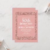 Carte de 50e anniversaire femme Parties scintillan (Devant/Arrière en situation)
