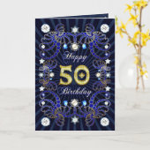 Carte de 50ème anniversaire avec des masses de bij (Fleur jaune)