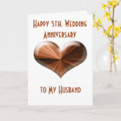 Carte de 5e anniversaire de mariage pour mari et f (Fleur jaune)