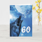 Carte de 60e anniversaire de loup fantôme (Fleur jaune)