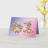 Carte de 61e anniversaire avec lettres fleuries (Fleur jaune)