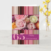 Carte de 65e anniversaire de mariage - Rayure de r (Fleur jaune)