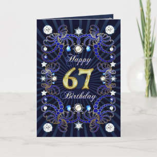 Carte de 67ème anniversaire avec des masses de bij