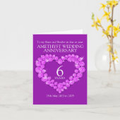 carte de 6e anniversaire de mariage améthyste pour (Fleur jaune)