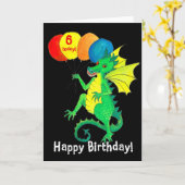 Carte de 6e anniversaire du Dragon Vert (Fleur jaune)