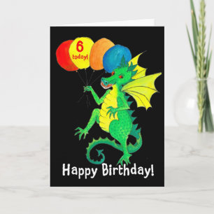 Carte de 6e anniversaire du Dragon Vert