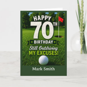 Carte de 70e anniversaire de golf pour golfeur sur