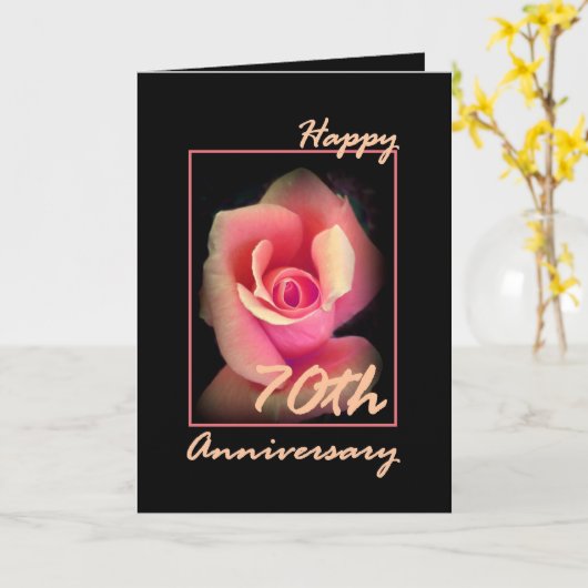 Carte de 70e anniversaire de mariage avec bourgeon (Fleur jaune)