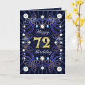 Carte de 72e anniversaire avec des masses de bijou (Fleur jaune)