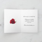Carte de 75e anniversaire avec rose et feuille (Intérieur)