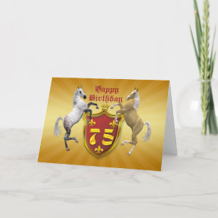 Carte de 75e anniversaire avec un blason