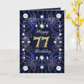 Carte de 77ème anniversaire avec des masses de bij (Fleur jaune)