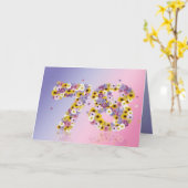Carte de 78e anniversaire avec lettres fleuries (Fleur jaune)