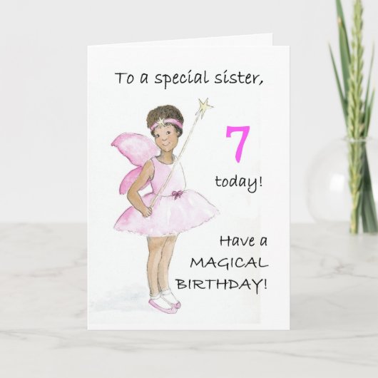 Carte de 7e anniversaire pour une soeur (Devant)