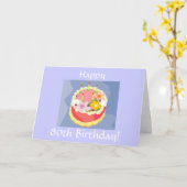 Carte de 80e anniversaire de Diva (Fleur jaune)