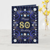 Carte de 80ème anniversaire avec des masses de bij (Fleur jaune)