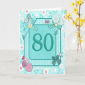 Carte de 80ème anniversaire avec fleurs (Fleur jaune)